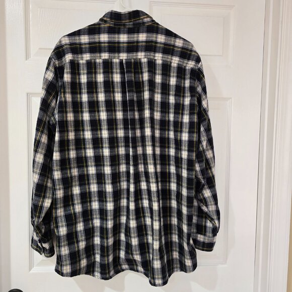 L.L. Bean Men's Scotch Plaid Flannel Shirt Navy White 228066 Size XL Tall - Picture 5 of 6